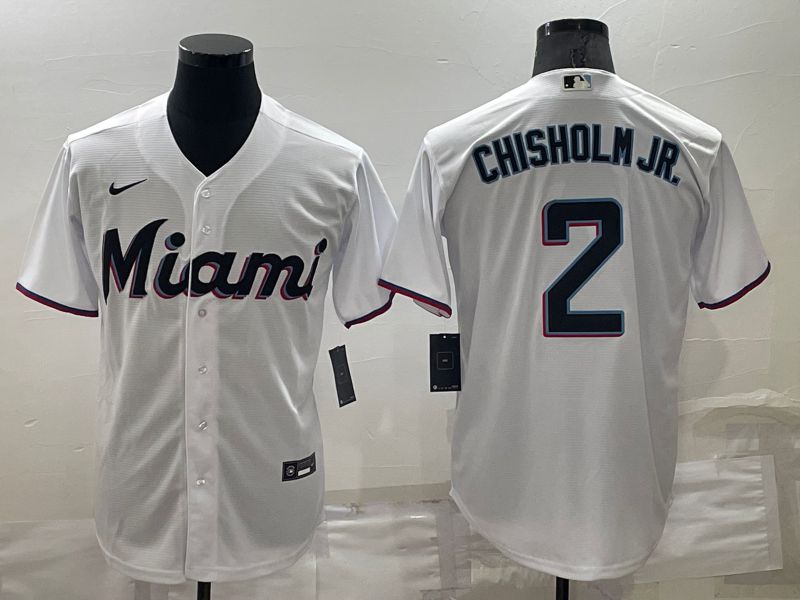 Men Miami Marlins #2 Chisholm jr White Game 2022 Nike MLB Jersey->women mlb jersey->Women Jersey